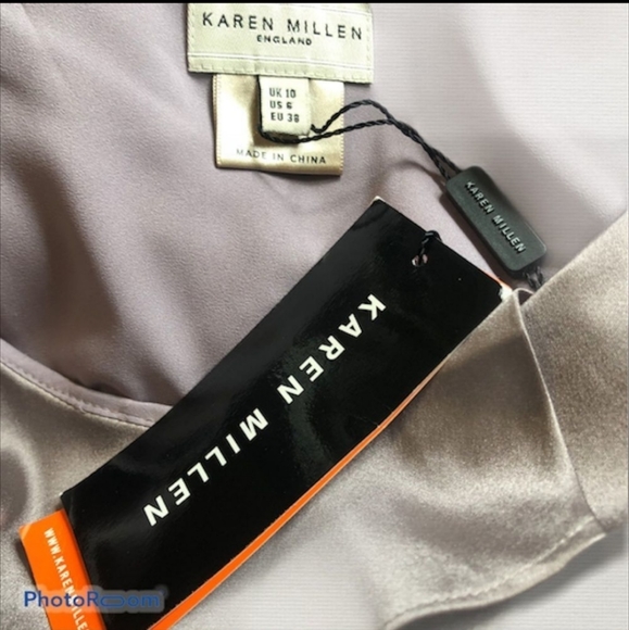 💸SOLD💸 NWT KAREN MILLEN silk lilac summer dress - Picture 5 of 6